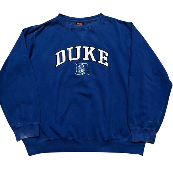 Vintage Duke Blue Devils Royal Embroidered College XL/XXL Crewneck Sweatshirt - Picture 1 of 6
